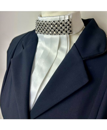 lavalliere bande strass noir et blanc