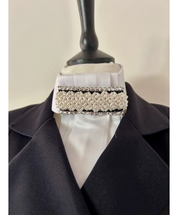 lavallière bande perlé et strass