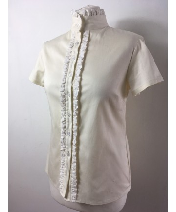 chemise beige à froufrou