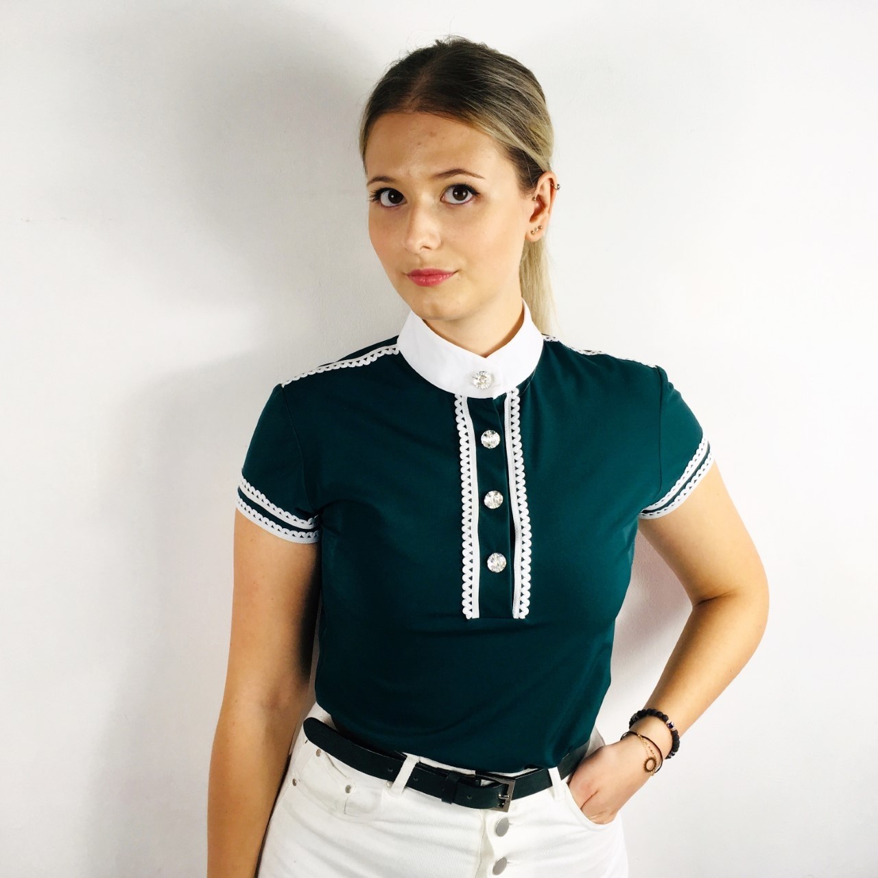 polo dentelle vert Chemises Femme Collection