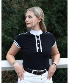 polo dentelle noir