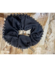 chouchou  noir à perles