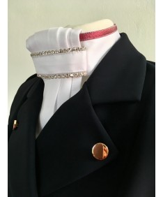 lavallière col lurex rose