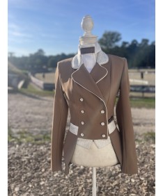 Mini frac marron claire et  brocard beige