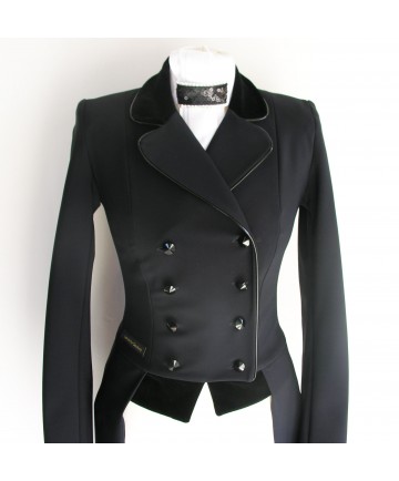 varnished and velvet dressage coat