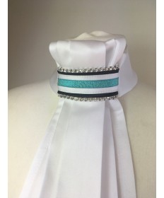 turquoise and navy glitter plastron