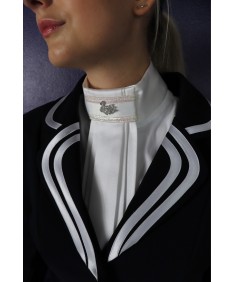 plastron white glitter and rhinestones